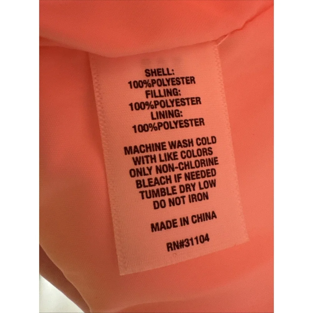 Crown & Ivy Kids Meadow Pink Quilted Ruffle Zip‎ Jacket Mock Neck Large NEW